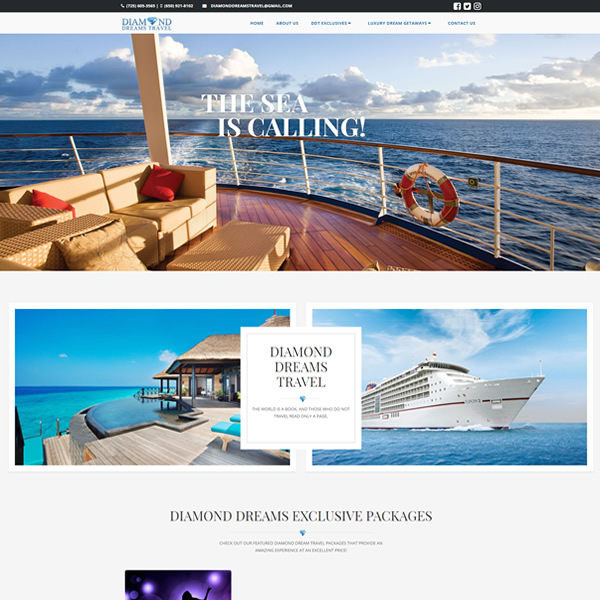 Diamond Dreams Travel Website Design