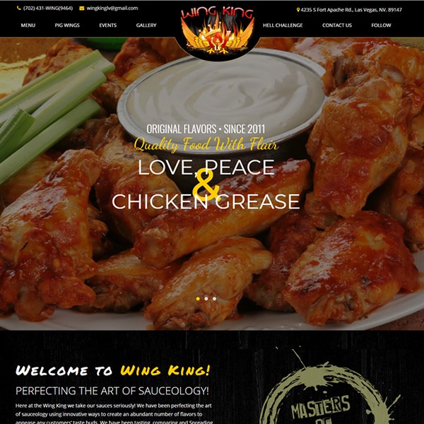 Wing King of Las Vegas Website Design